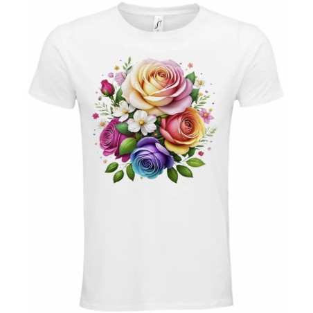 T-Shirt Unisexe Personnalisé Col Rond Ajusté Blanc 21x21 cm +/-.