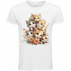 T-Shirt Unisexe Personnalisé Col Rond Ajusté Blanc 21x21 cm +/-.