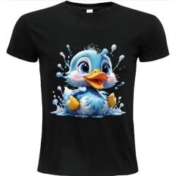 T-Shirt Unisexe Personnalisé Col Rond Ajusté Noir 21x21 cm +/-.