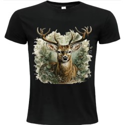 T-Shirt Unisexe Personnalisé Col Rond Ajusté Noir 21x21 cm +/-.