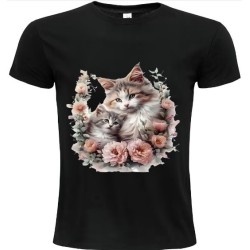 T-Shirt Unisexe Personnalisé Col Rond Ajusté Noir 21x21 cm +/-.