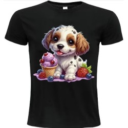 T-Shirt Unisexe Personnalisé Col Rond Ajusté Noir 21x21 cm +/-.