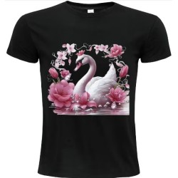 T-Shirt Unisexe Personnalisé Col Rond Ajusté Noir 21x21 cm +/-.