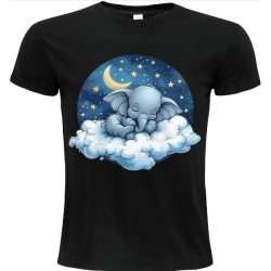 T-Shirt Unisexe Personnalisé Col Rond Ajusté Noir 21x21 cm +/-.