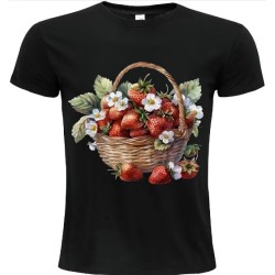 T-Shirt Unisexe Personnalisé Col Rond Ajusté Noir 21x21 cm +/-.