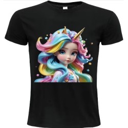 T-Shirt Unisexe Personnalisé Col Rond Ajusté Noir 21x21 cm +/-.