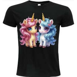 T-Shirt Unisexe Personnalisé Col Rond Ajusté Noir 21x21 cm +/-.