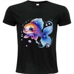 T-Shirt Unisexe Personnalisé Col Rond Ajusté Noir 21x21 cm +/-.