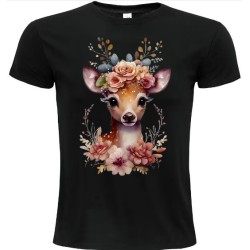 T-Shirt Unisexe Personnalisé Col Rond Ajusté Noir 21x21 cm +/-.