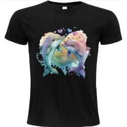 T-Shirt Unisexe Personnalisé Col Rond Ajusté Noir 21x21 cm +/-.