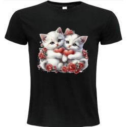 T-Shirt Unisexe Personnalisé Col Rond Ajusté Noir 21x21 cm +/-.