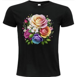 T-Shirt Unisexe Personnalisé Col Rond Ajusté Noir 21x21 cm +/-.