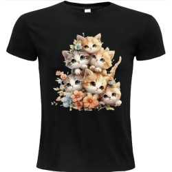 T-Shirt Unisexe Personnalisé Col Rond Ajusté Noir 21x21 cm +/-.