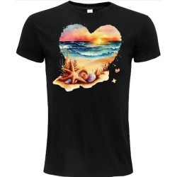 T-Shirt Unisexe Personnalisé Col Rond Ajusté Noir 21x21 cm +/-.