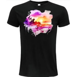 T-Shirt Unisexe Personnalisé Col Rond Ajusté Noir 21x21 cm +/-.