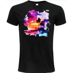 T-Shirt Unisexe Personnalisé Col Rond Ajusté Noir 21x21 cm +/-.