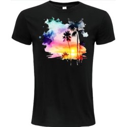 T-Shirt Unisexe Personnalisé Col Rond Ajusté Noir 21x21 cm +/-.