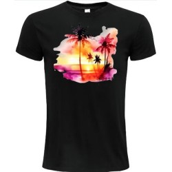 T-Shirt Unisexe Personnalisé Col Rond Ajusté Noir 21x21 cm +/-.