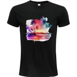 T-Shirt Unisexe Personnalisé Col Rond Ajusté Noir 21x21 cm +/-.