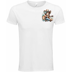 T-Shirt Unisexe Personnalisé Col Rond Ajusté Blanc 9x9 cm +/-.