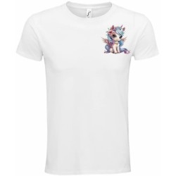 T-Shirt Unisexe Personnalisé Col Rond Ajusté Blanc 9x9 cm +/-.