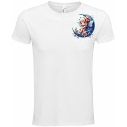 T-Shirt Unisexe Personnalisé Col Rond Ajusté Blanc 9x9 cm +/-.