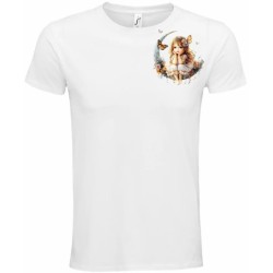 T-Shirt Unisexe Personnalisé Col Rond Ajusté Blanc 9x9 cm +/-.