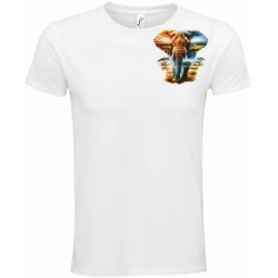 T-Shirt Unisexe Personnalisé Col Rond Ajusté Blanc 9x9 cm +/-.