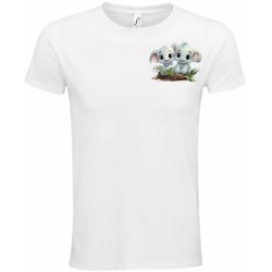 T-Shirt Unisexe Personnalisé Col Rond Ajusté Blanc 9x9 cm +/-.