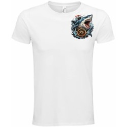 T-Shirt Unisexe Personnalisé Col Rond Ajusté Blanc 9x9 cm +/-.