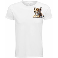 T-Shirt Unisexe Personnalisé Col Rond Ajusté Blanc 9x9 cm +/-.