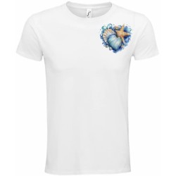 T-Shirt Unisexe Personnalisé Col Rond Ajusté Blanc 9x9 cm +/-.