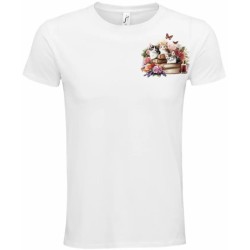 T-Shirt Unisexe Personnalisé Col Rond Ajusté Blanc 9x9 cm +/-.