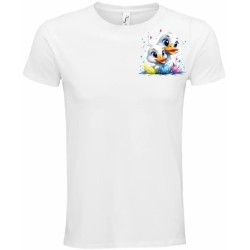 T-Shirt Unisexe Personnalisé Col Rond Ajusté Blanc 9x9 cm +/-.