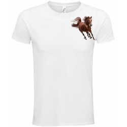 T-Shirt Unisexe Personnalisé Col Rond Ajusté Blanc 9x9 cm +/-.