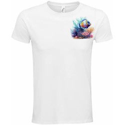 T-Shirt Unisexe Personnalisé Col Rond Ajusté Blanc 9x9 cm +/-.