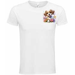 T-Shirt Unisexe Personnalisé Col Rond Ajusté Blanc 9x9 cm +/-.