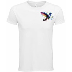T-Shirt Unisexe Personnalisé Col Rond Ajusté Blanc 9x9 cm +/-.