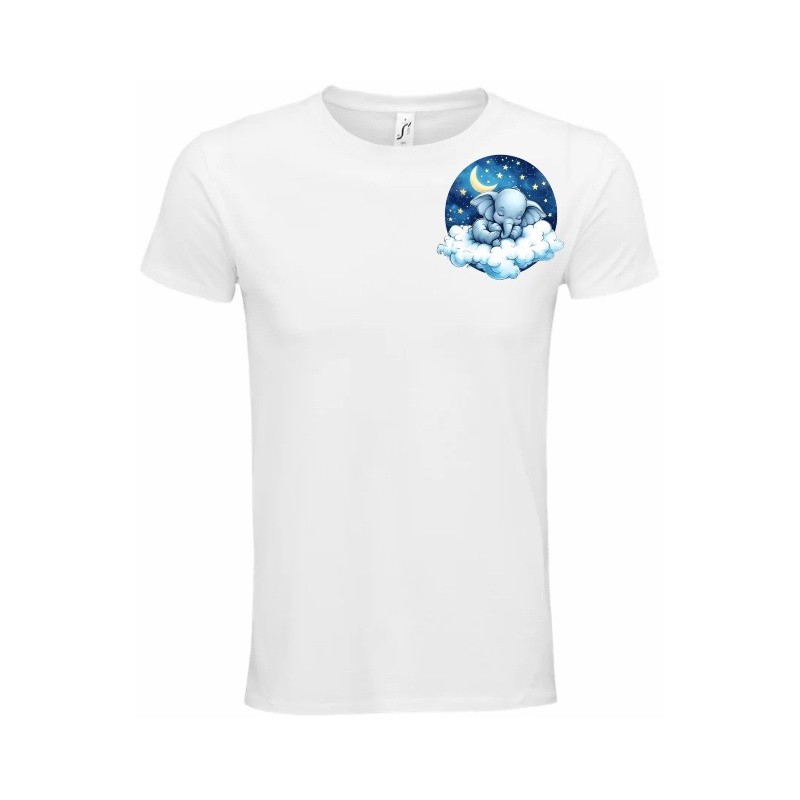 T-Shirt Unisexe Personnalisé Col Rond Ajusté Blanc 9x9 cm +/-.