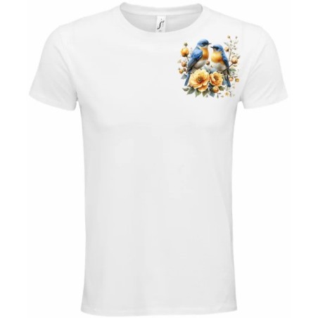 T-Shirt Unisexe Personnalisé Col Rond Ajusté Blanc 9x9 cm +/-.