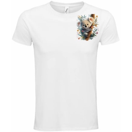 T-Shirt Unisexe Personnalisé Col Rond Ajusté Blanc 9x9 cm +/-.