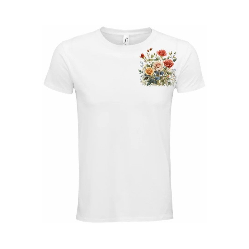 T-Shirt Unisexe Personnalisé Col Rond Ajusté Blanc 9x9 cm +/-.