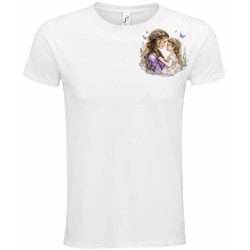 T-Shirt Unisexe Personnalisé Col Rond Ajusté Blanc 9x9 cm +/-.