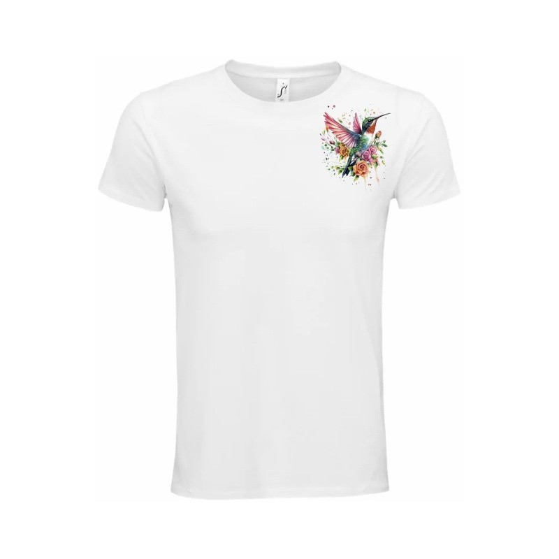 T-Shirt Unisexe Personnalisé Col Rond Ajusté Blanc 9x9 cm +/-.