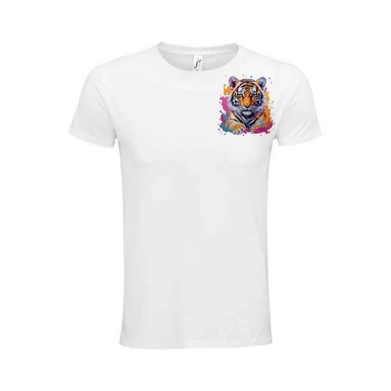 T-Shirt Unisexe Personnalisé Col Rond Ajusté Blanc 9x9 cm +/-.