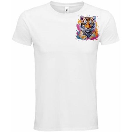 T-Shirt Unisexe Personnalisé Col Rond Ajusté Blanc 9x9 cm +/-.