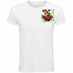 T-Shirt Unisexe Personnalisé Col Rond Ajusté Blanc 9x9 cm +/-.