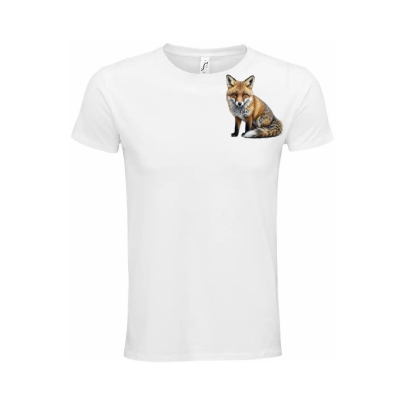 T-Shirt Unisexe Personnalisé Col Rond Ajusté Blanc 9x9 cm +/-.