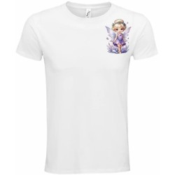 T-Shirt Unisexe Personnalisé Col Rond Ajusté Blanc 9x9 cm +/-.