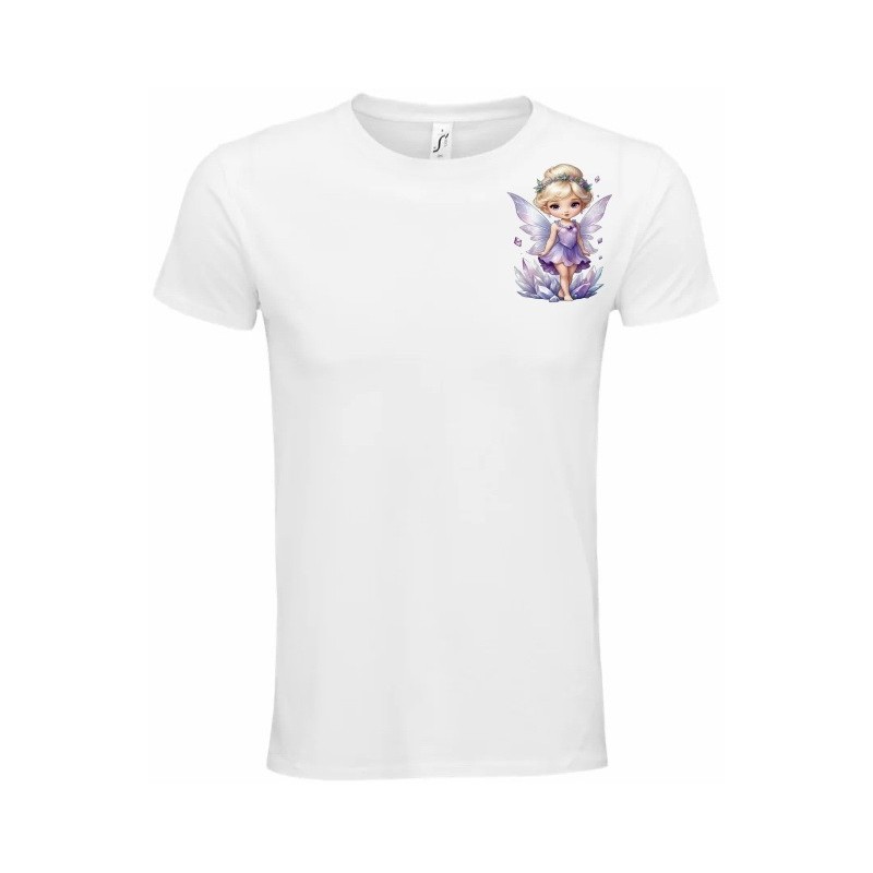 T-Shirt Unisexe Personnalisé Col Rond Ajusté Blanc 9x9 cm +/-.